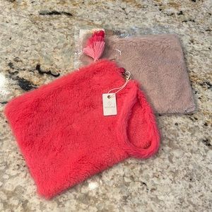 Styline Bundle of 2 Faux Fur Lined Wristlets with Tassels New with Tags